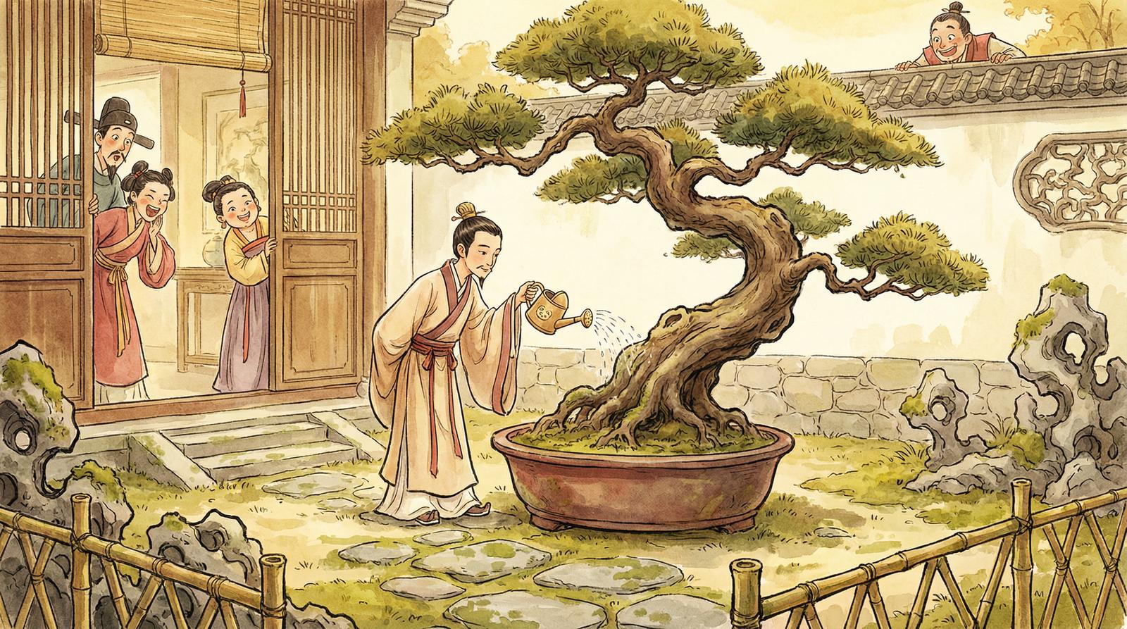 同人动漫百年盆景修剪视频演示