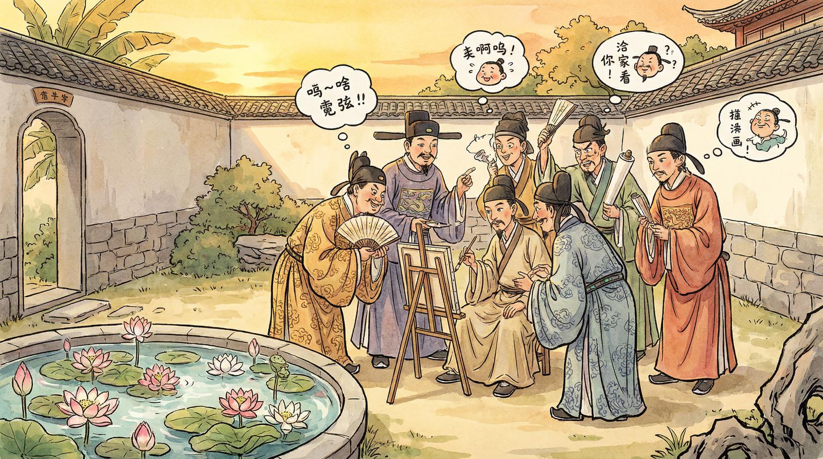 同人动漫荷花池塘生态视频记录
